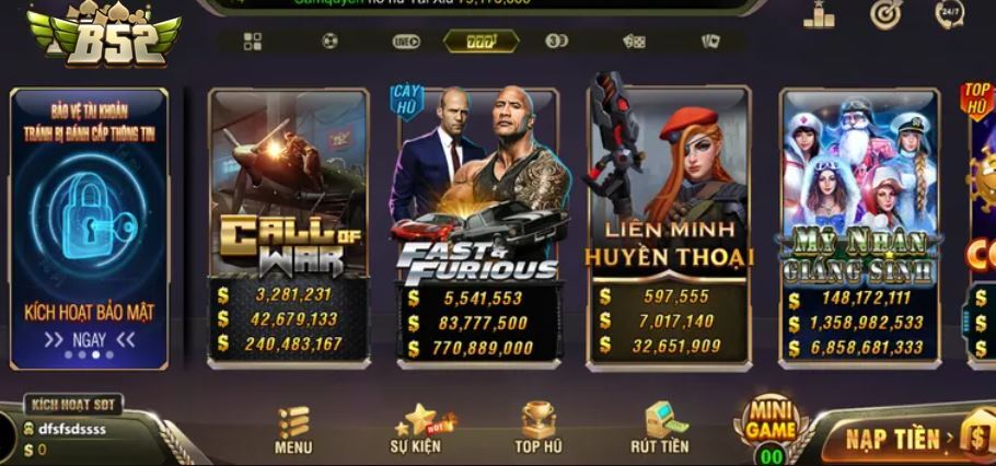 Càn Quét Sảnh Nổ Hũ B52 Đổi Đời Siêu Tốc Nhận Jackpot Tiền Tỷ